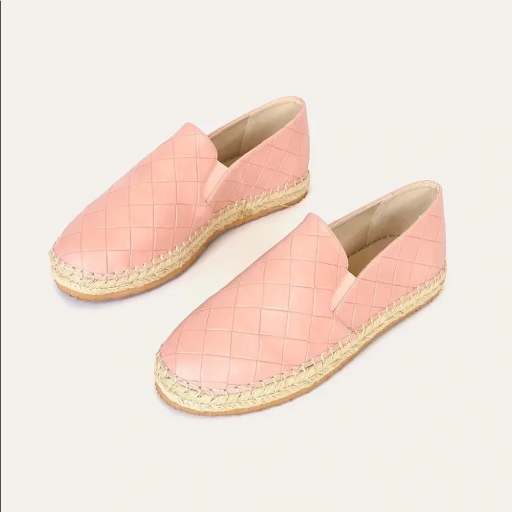 Blush Woven Slip-On Espadrille Flats